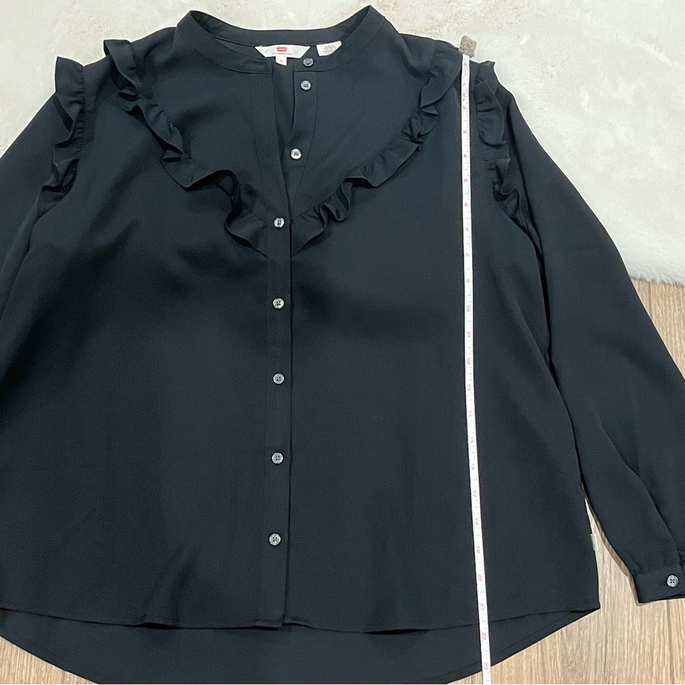Levi’s Ruffled Button Front Blouse Size M - Picture 6 of 8